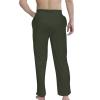 JEsilunmaMY Drawstring Lounge Pants for Men Elastic Waist Casual Loose Straight Trousers Solid Color Sleep Jogger Sweatpants (Green,Large) view 2
