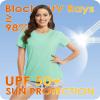 Boladeci Womens Swim Shirt UPF 50+ Sun Protection Clothing Short Sleeve Water SPF Lightweight Quick Dry UV Hiking Tees Tops T-Shirts L Mint Green view 3