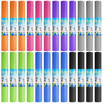 24 Pack 24 Pcs 3 mm Thick Yoga Mat Bulk, Exercise Workout Non Slip Fitness Pad for Women Kids Gym Home Yoga Pilates, Reliable Sturdy Material and Easy to Clean (Multiple Colors)