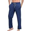 JEsilunmaMY Drawstring Lounge Pants for Men Elastic Waist Casual Loose Straight Trousers Solid Color Sleep Jogger Sweatpants (Blue,Small)