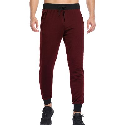 Jogger Sweatpants for Men Elastic Waist Loose Lounge Pants with Drawstring Slim Fit Slacks Athletic Track Pants (Red,Small)