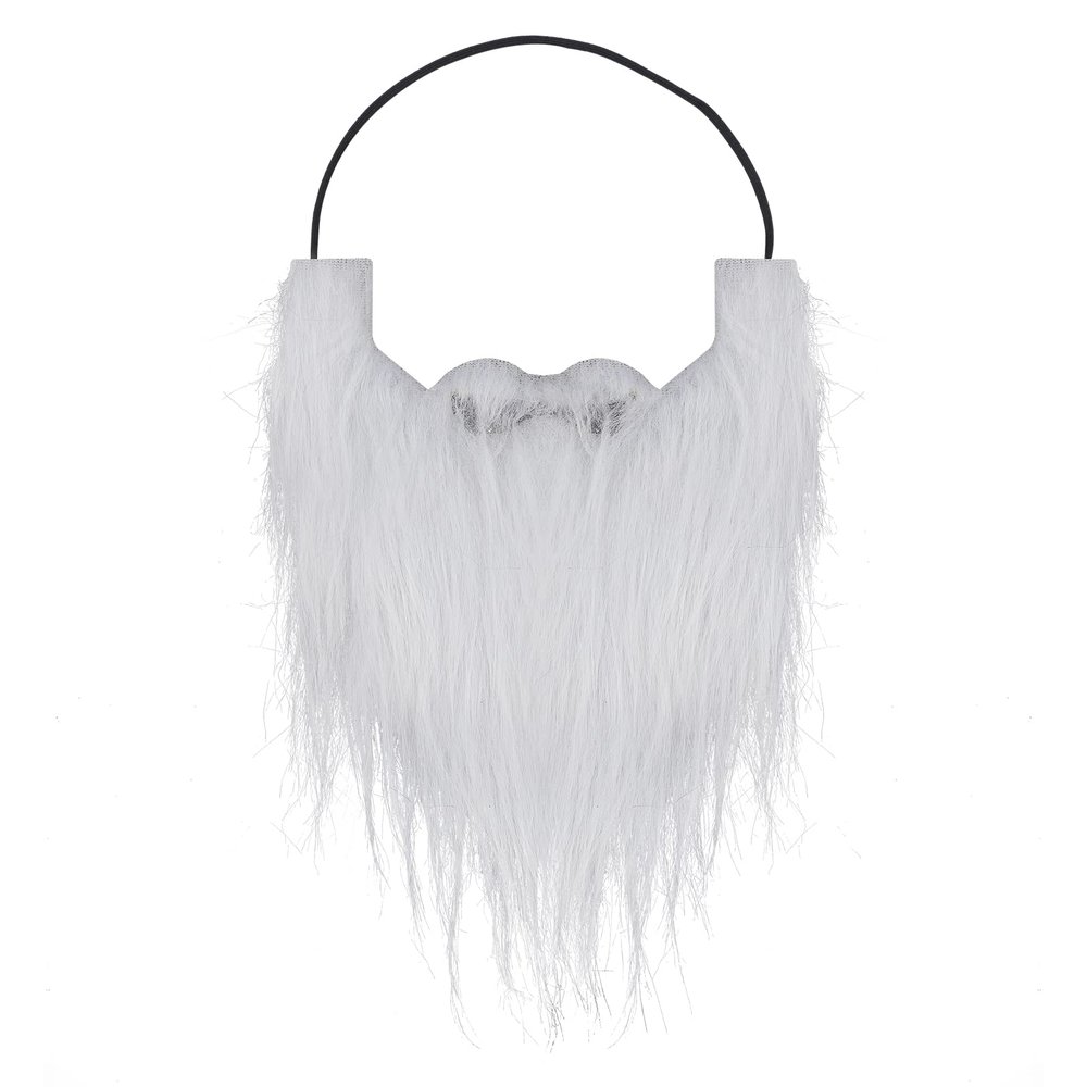 Sibba Party Fake Beard & Mustache - Funny Self-Adhesive Novelty Moustache Festival & Christmas Supplies Decorations Masquerade Party (White)