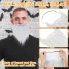 Sibba Party Fake Beard & Mustache - Funny Self-Adhesive Novelty Moustache Festival & Christmas Supplies Decorations Masquerade Party (White) view 2