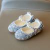 First Walke Shoes for Baby Boy Single Infant Princess Crystal Kids Bowknot Dancing Pearl Shoes (Silver, 10.5 Years) view 3