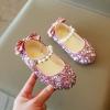 First Walke Shoes for Baby Boy Single Infant Princess Crystal Kids Bowknot Dancing Pearl Shoes (Pink, 3.5 Years) view 2