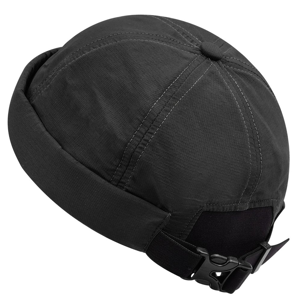 Croogo Black Beanie Quick Drying Brimless Hats Lightweight Daily Beanie Docker Cap Sailor Rolled Cuff Harbour Hat,Black-CT86