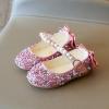 First Walke Shoes for Baby Boy Single Infant Princess Crystal Kids Bowknot Dancing Pearl Shoes (Pink, 15 Months) view 3