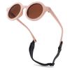 Hycredi Bendable Round Baby Polarized Sunglasses Flexible with Strap for Newborn Infant Toddlers Age 0-24 Months-Pink/Brown