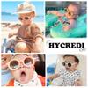 Hycredi Bendable Round Baby Polarized Sunglasses Flexible with Strap for Newborn Infant Toddlers Age 0-24 Months-Pink/Brown view 2