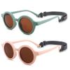 Hycredi Bendable Round Baby Polarized Sunglasses Flexible with Strap for Newborn Infant Toddlers Age 0-24 Months- Pink + Green view 4