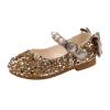 First Walke Shoes for Baby Boy Single Infant Princess Crystal Kids Bowknot Dancing Pearl Shoes Sandal (Gold, 2 Years) view 1