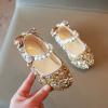First Walke Shoes for Baby Boy Single Infant Princess Crystal Kids Bowknot Dancing Pearl Shoes Sandal (Gold, 2 Years) view 2