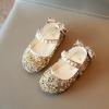 First Walke Shoes for Baby Boy Single Infant Princess Crystal Kids Bowknot Dancing Pearl Shoes Sandal (Gold, 2 Years) view 4