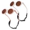 Hycredi Bendable Round Baby Polarized Sunglasses Flexible with Strap for Newborn Infant Toddlers Age 0-24 Months-Pink+ White view 1