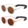 Hycredi Bendable Round Baby Polarized Sunglasses Flexible with Strap for Newborn Infant Toddlers Age 0-24 Months-Pink+ White view 4