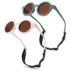 Hycredi Bendable Round Baby Polarized Sunglasses Flexible with Strap for Newborn Infant Toddlers Age 0-24 Months-White+ Green view 1