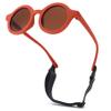 Hycredi Bendable Round Baby Polarized Sunglasses Flexible with Strap for Newborn Infant Toddlers Age 0-24 Months- Reddish Orange/Brown view 1
