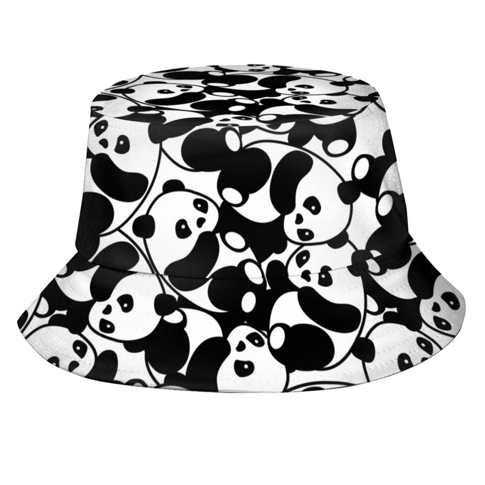 Cute Panda Bucket Sun Hat Funny Animal Summer Packable Fisherman Hat Unisex for Adult Women Men Teen Girls
