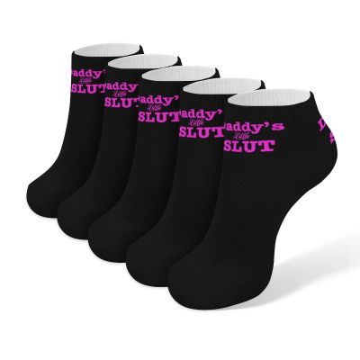 Daddy's Little Slut Ankle Socks Soft No Show Socks Cushion Low Cut Socks 5 Pairs for Men Women
