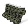 Army Green Camouflage Ankle Socks Soft No Show Socks Cushion Low Cut Socks 5 Pairs for Men Women