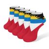 Antigua and Barbuda Flag Ankle Socks Soft No Show Socks Cushion Low Cut Socks 5 Pairs for Men Women