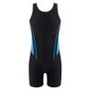 Linjinx Kids Girls Athletic One Piece Swimsuit Racer Back Boyleg Swminwear Competitive Sport Training Bathing Suit Biketard Blue&Black 8 Years view 1