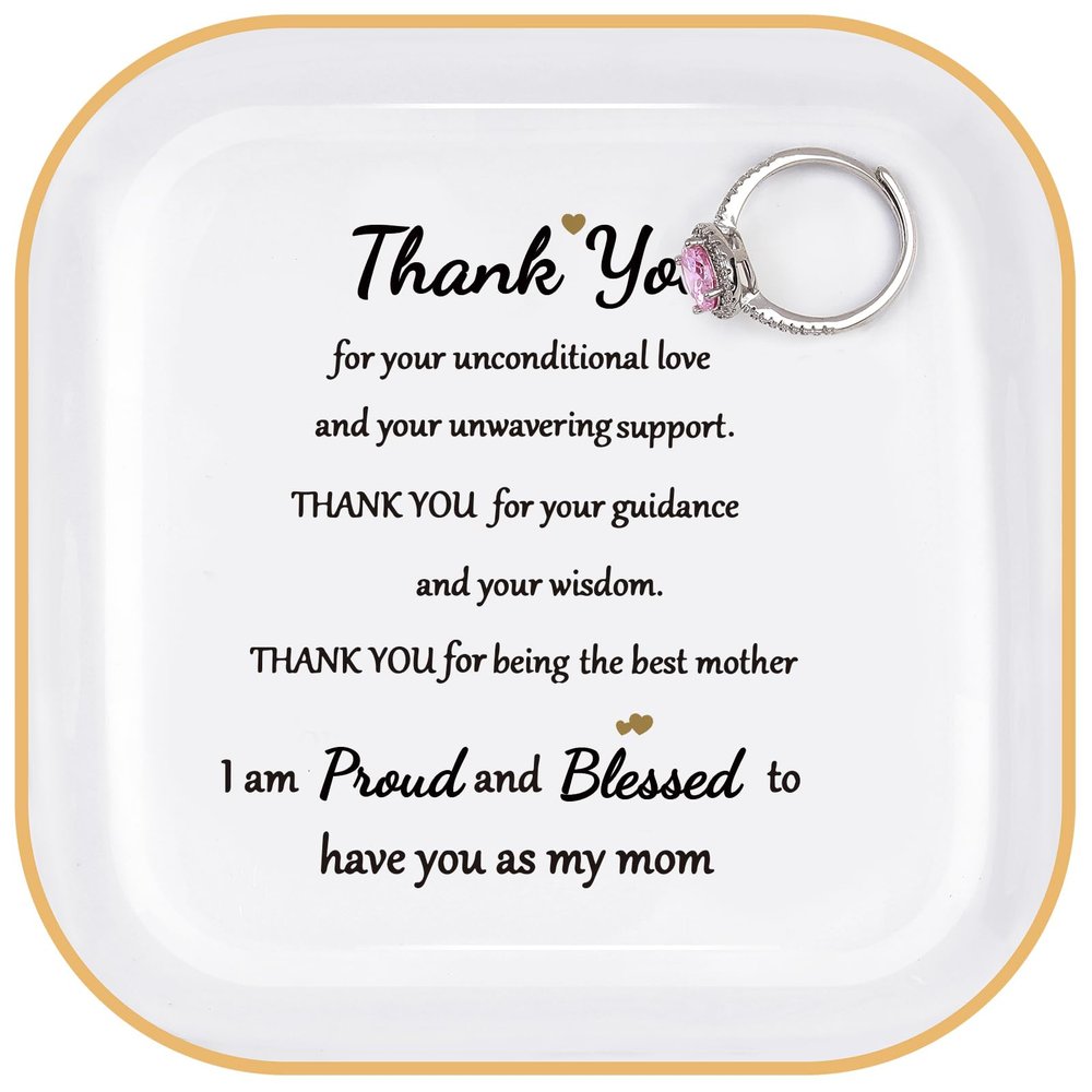 Gifts for Mom Birthday Mothers Day Xmas Gifts for Mothers from Daughter, Son, Child, Children - "I'm proud and blessed to have you as my mom. " Jewelry Dish Gifts for Stepmom/Bnous Mom/Mother in Law