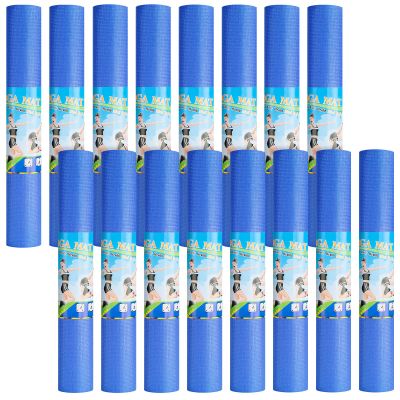 16 Pack 24 Pcs 3 mm Thick Yoga Mat Bulk, Exercise Workout Non Slip Fitness Pad for Women Kids Gym Home Yoga Pilates, Reliable Sturdy Material and Easy to Clean (Dark Blue)