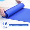 16 Pack 24 Pcs 3 mm Thick Yoga Mat Bulk, Exercise Workout Non Slip Fitness Pad for Women Kids Gym Home Yoga Pilates, Reliable Sturdy Material and Easy to Clean (Dark Blue) view 2