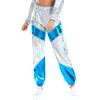 Rave Pants For Women Metallic Shiny Holographic Glitter Dance Pants Women 80s 90s Disco Festival Clothing Kpop Pants For Women Pencil Pants Jogger Punk Hip Hop Streetwear Silver Blue X-Large view 2
