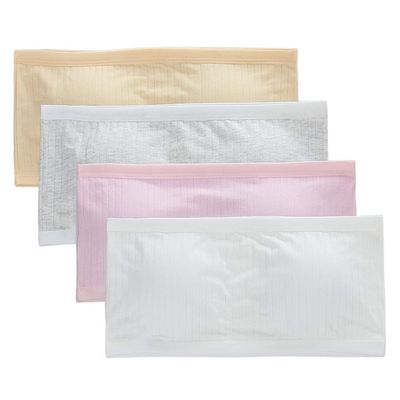 Girls Bandeau Bras, 4PCS/Set Cotton Soft Breathable Stretchy Seamless Strapless Bandeau with Removable Pads