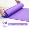 16 Pack 24 Pcs 3 mm Thick Yoga Mat Bulk, Exercise Workout Non Slip Fitness Pad for Women Kids Gym Home Yoga Pilates, Reliable Sturdy Material and Easy to Clean (Purple) view 2