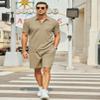 COOFANDY Men's Waffle Knit Polo Shirt and Shorts Set 2 Pieces Outfits Summer Suit Casual Tracksuit with Pockets view 4