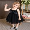 AGQT Toddler Girls Big Bow-Knot Tutu Dress Flower Wedding Sling Dress Formal Birthday Tea Party Dress Black Size 7-8 Years view 3
