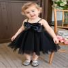 AGQT Toddler Girls Big Bow-Knot Tutu Dress Flower Wedding Sling Dress Formal Birthday Tea Party Dress Black Size 7-8 Years view 4