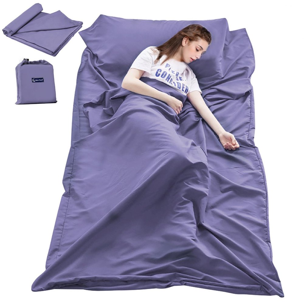 Sleeping Bag Liner Travel Sheets for Hotel Camping Sheets Travel Bed Sheets for Hotel Lightweight Single &Double Compact Sleeping Bag Sack Breathable Travel Sleeping Bag for Hotels Adult Compact Sacks