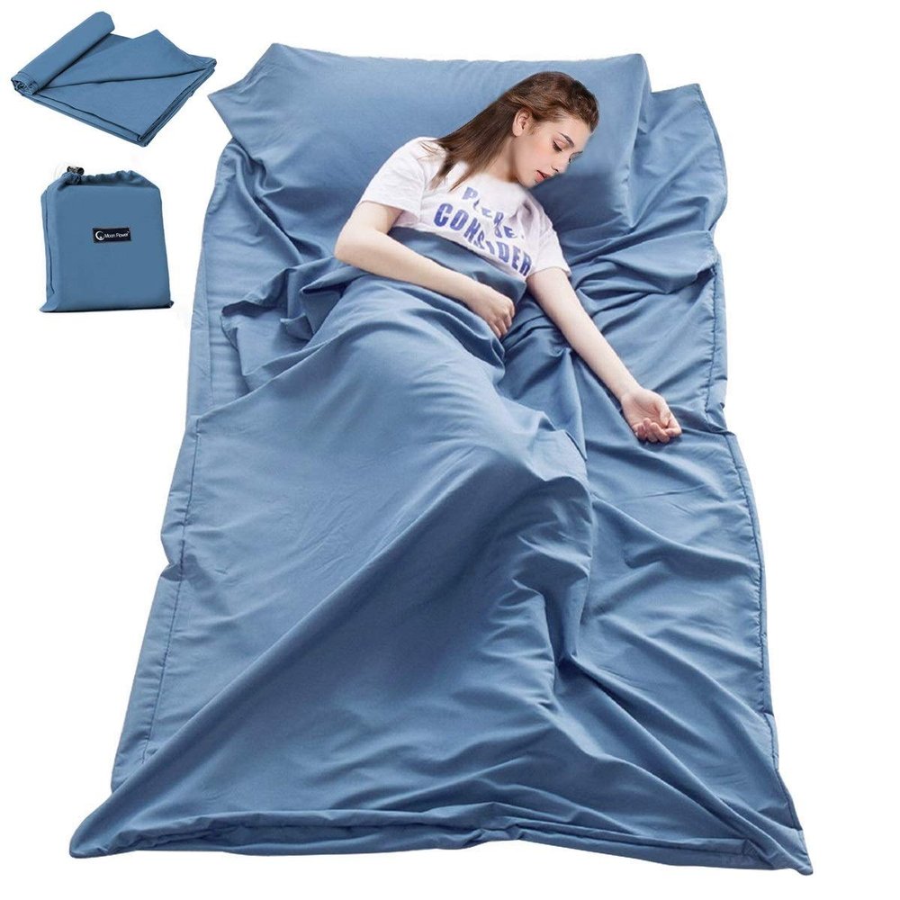 Sleeping Bag Liner Travel Sheets for Hotel Camping Sheets Travel Bed Sheets for Hotel Lightweight Single &Double Compact Sleeping Bag Sack Breathable Travel Sleeping Bag for Hotels Adult Compact Sacks