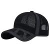 Casual Women Men Classic Mesh Baseball Sun Visors Cap Soft Unconstructed Adjustable Size Dad Hat Patchwork Sunscreen Hat (Black, One Size) view 1