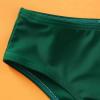 Bathing Suits for Teens Baby Girl Outfit Leaves Print Swimwear Solid Color 2PCS Summer Bikini (Green, 13-14 Years) view 3