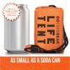 Go Time Gear Survival Tent Thermal Blanket Insulation - Integrated Survival Tools with Whistle & Paracord, Ultralight Packable for Camping & Emergency Supplies, 2 Pack, Orange view 4