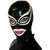 DORAFEI Latex Hood with White Trim Open Unique Eyes and Mouth Unisex Rubber Mask (S) view 1