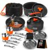 18 Pcs Smokey Camp Backpacking Cooking Set with Stove & Adapter - Pot, Pan, Kettle, Stove, Cutlery, Compact Camping Cookware Mess Kit, All in One Non-Stick Camping Cooking Set, Hiking, Picnic view 1