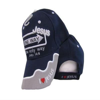 One Way Jesus John 14:6 The Only Way Christian Blue Color Hat Ball Cap
