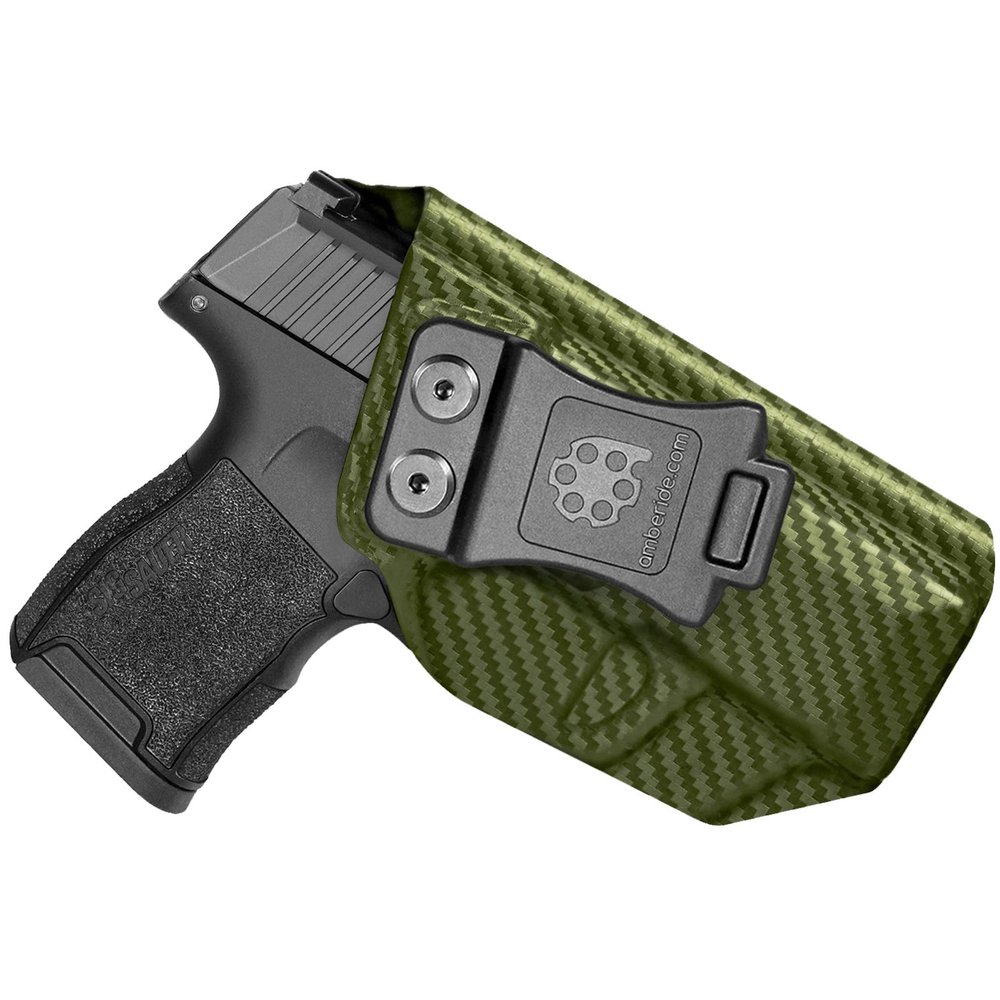 Amberide Sig P365/P365 SAS/P365X IWB Holster, Kydex-Boltaron Inside Waistband Fit Sig P365 9mm, Secure Retention, Quick Draw, 030 Cant