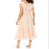 Moon River Women's Ruffle Cutout Shirred Tiered MIDI Dress, Peach, S view 2