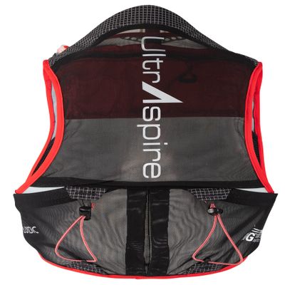 UltrAspire Big Bronco Lightweight Running Race Vest - Pitch Black/Red, Medium (38"-43")