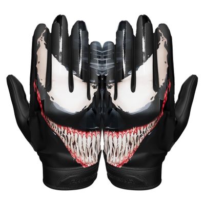 Phenom Elite Villain Football Gloves VPS3 | Black Limited Edition | Lightweight, Super Sticky Receiver Gloves for Adults & Kids (Xx, Large)
