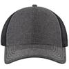 Ashen Fane Low Profile Cotton Blend Chambray Mesh Back Adjustable Snapback Baseball Hat, Black Ver.2 view 2