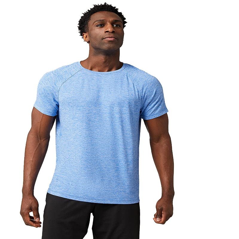 32 Degrees Cool Mens Active T-Shirt | Raglan Short Sleeve | Quick Dry | Anti-Odor, Blue Eyes Space Dye, Small