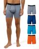 32 Degrees Mens 4 Pack Cool Active Boxer Brief | Anti-Odor | Quick Drying | 4-Way Stretch, Emotion/Neon/Orange/Grey, XX-Large view 1